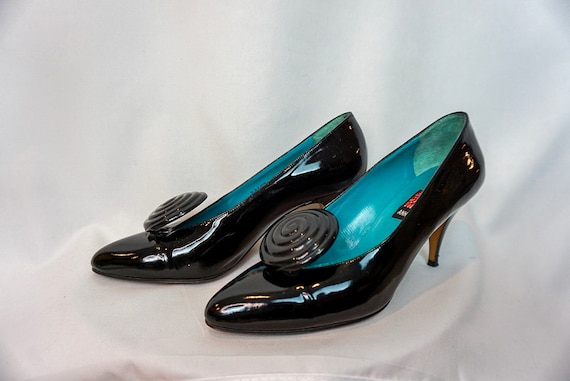 Size 6 - 1980’s Anne Klein Black Patent Leather S… - image 2