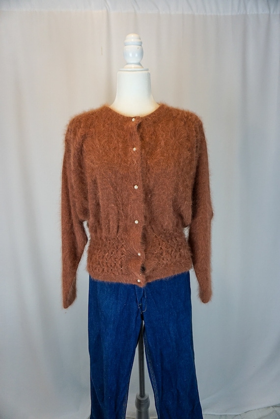 Size S/M - Vintage Natural Mohair/Angora Soft and 