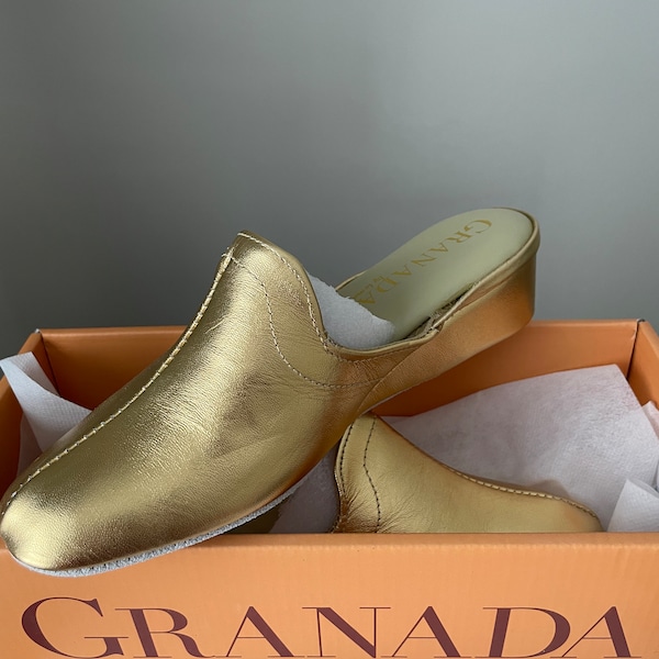 Gold Slippers Etsy