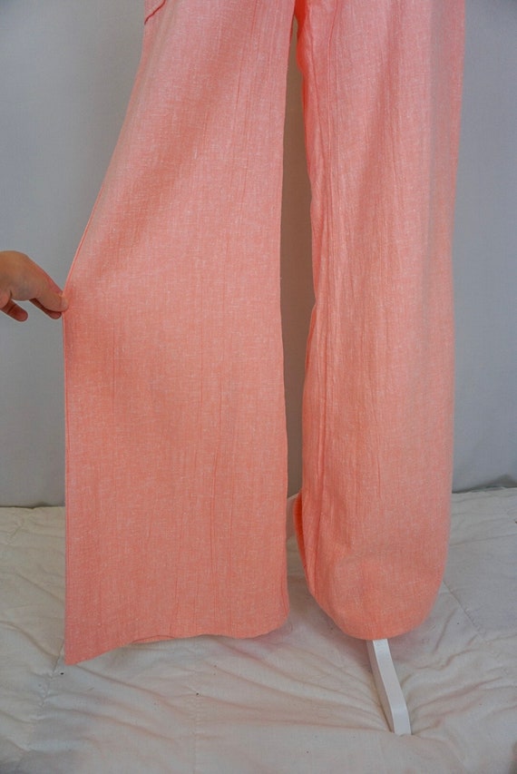 1970s Vintage Peach Bell Bottoms/ Comfortable Pan… - image 4