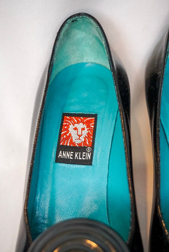 Size 6 - 1980’s Anne Klein Black Patent Leather S… - image 5