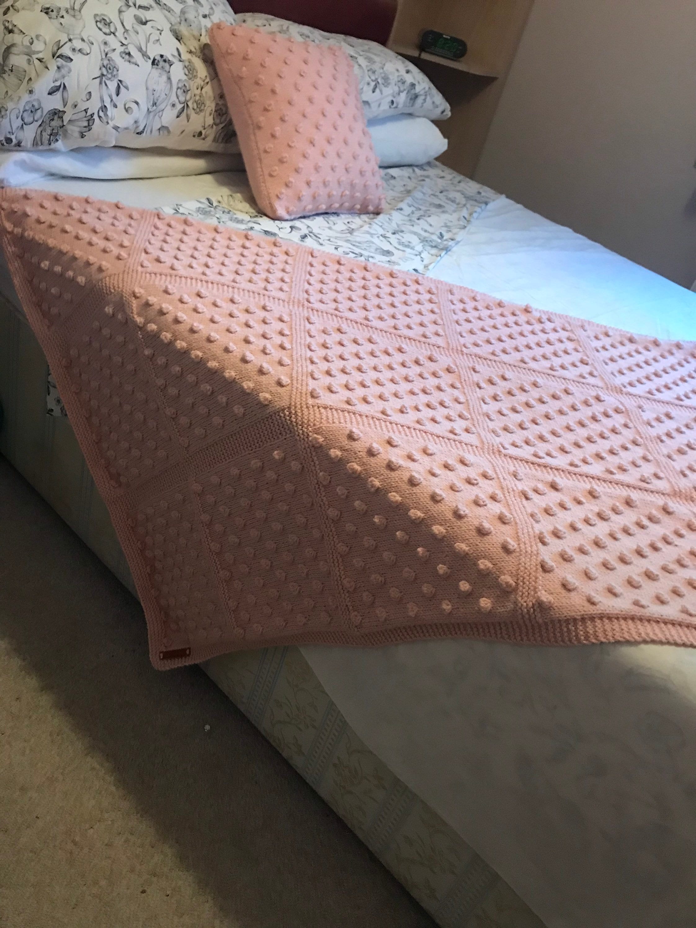 Hand Knitted Afghan/Bed Runner Etsy