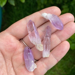 4pcs beautiful Vera Cruz Amethyst lot high quality little points from Mexico