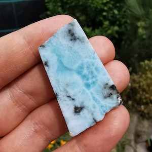 Natural Larimar polished slab genuine Dominican Republic crystal healing UK
