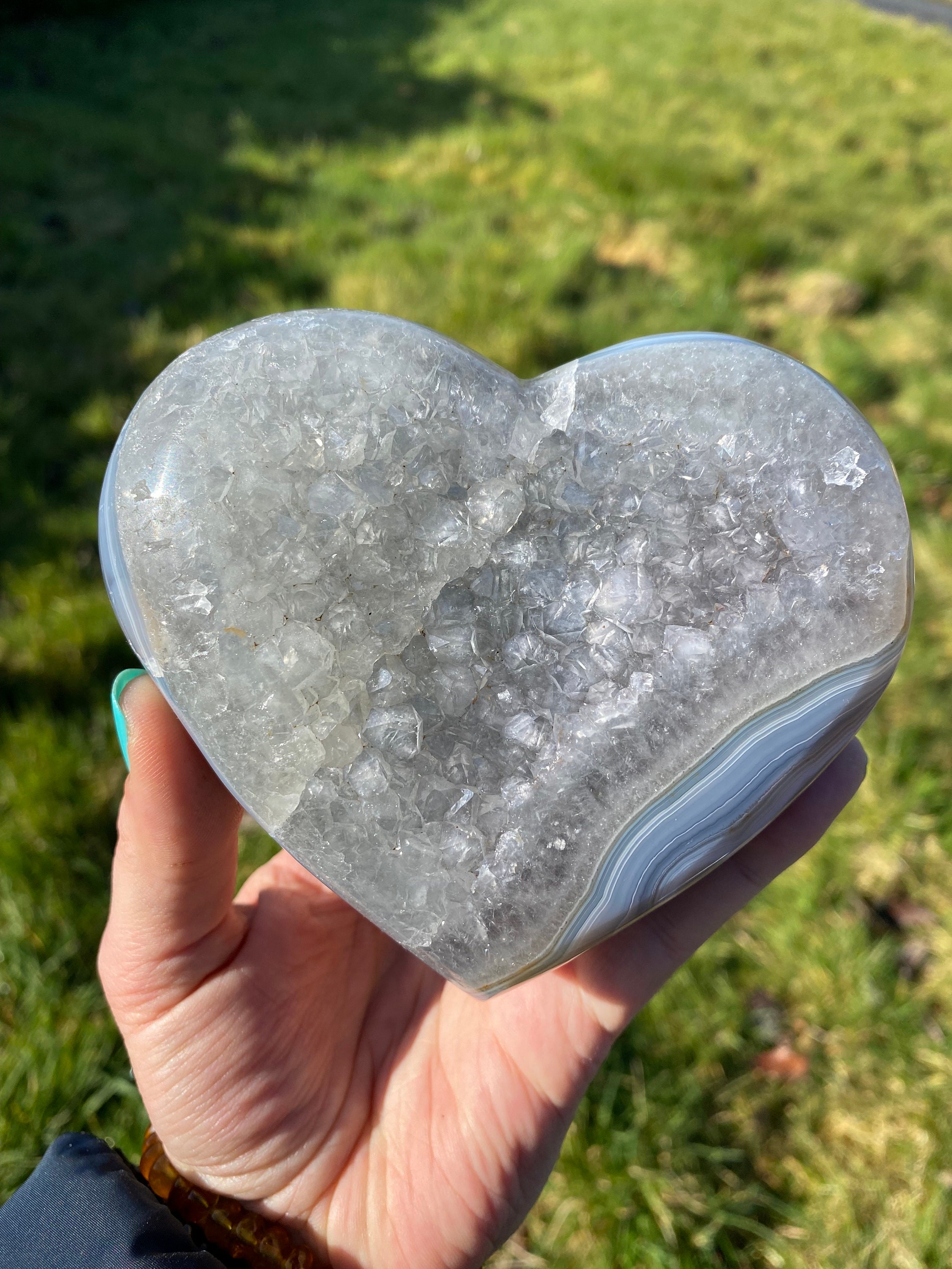 ウルグアイ産アメジストハートジオード：ギャラクシーアゲート