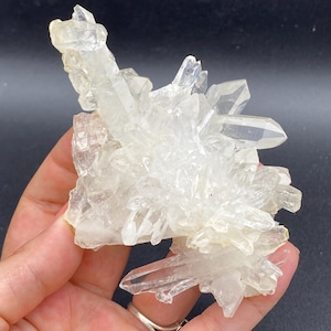 AAA Lemurian Light water clear Quartz crystal cluster from Santander Rainforest , Colombia