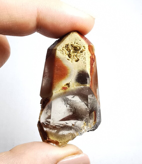 希少なアンフィボールエンジェルウィングクォーツポイント - ブラジル