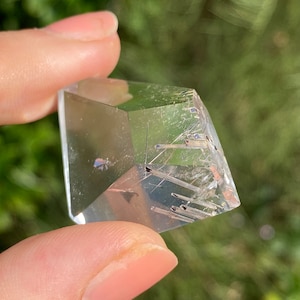 Rare Silver Rutilated natural polished crystal freeform from Brazil Top quality