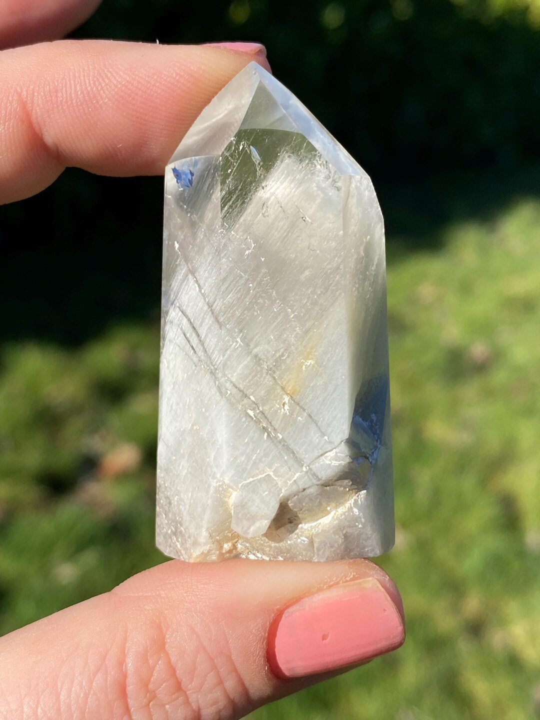 Rare Greay Beautiful Rare Grey Tara Silver Grey Amphibole Angel Wings Quartz Semi ...