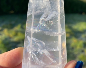 高品質パープリートタワーポイントオベリスクヒーリングクリスタル #I