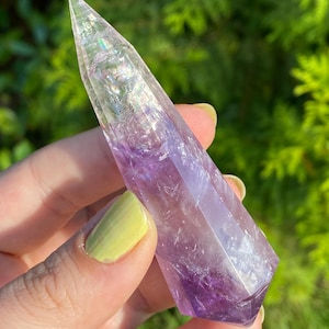 Discounted Beautiful Phantom Amethyst polished Vogel point from Bahia ,Brazil #7