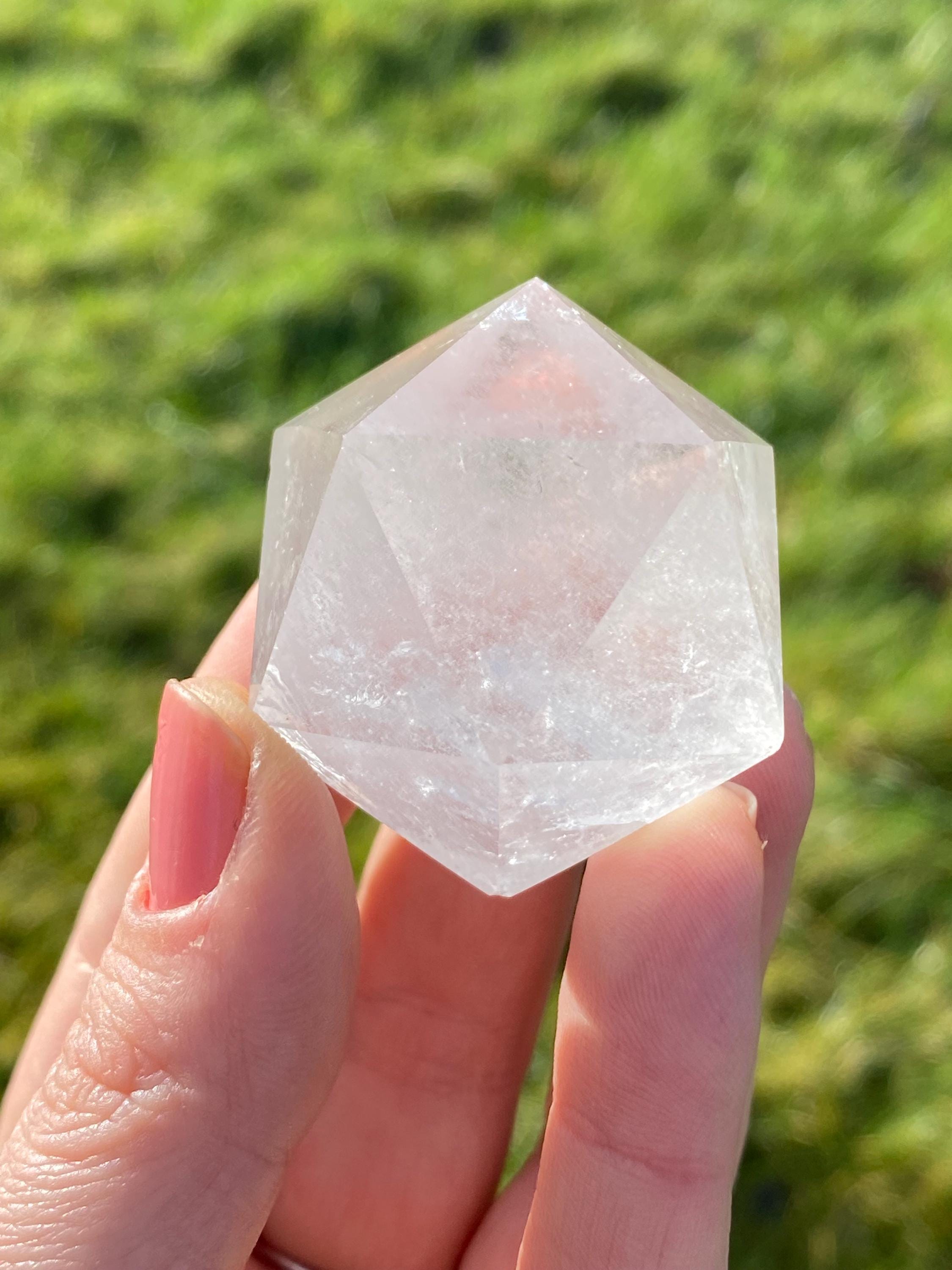 Lemurian Quartz Icosahedron: Natural Crystal from Minas Gerais, Brazil