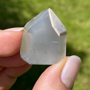 Grey Lithium Quartz high quality crystal polished point from Bahia,Brazil