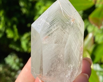 Brazilian Phantom Quartz Crystal Point Tower: Polished Healing Stone