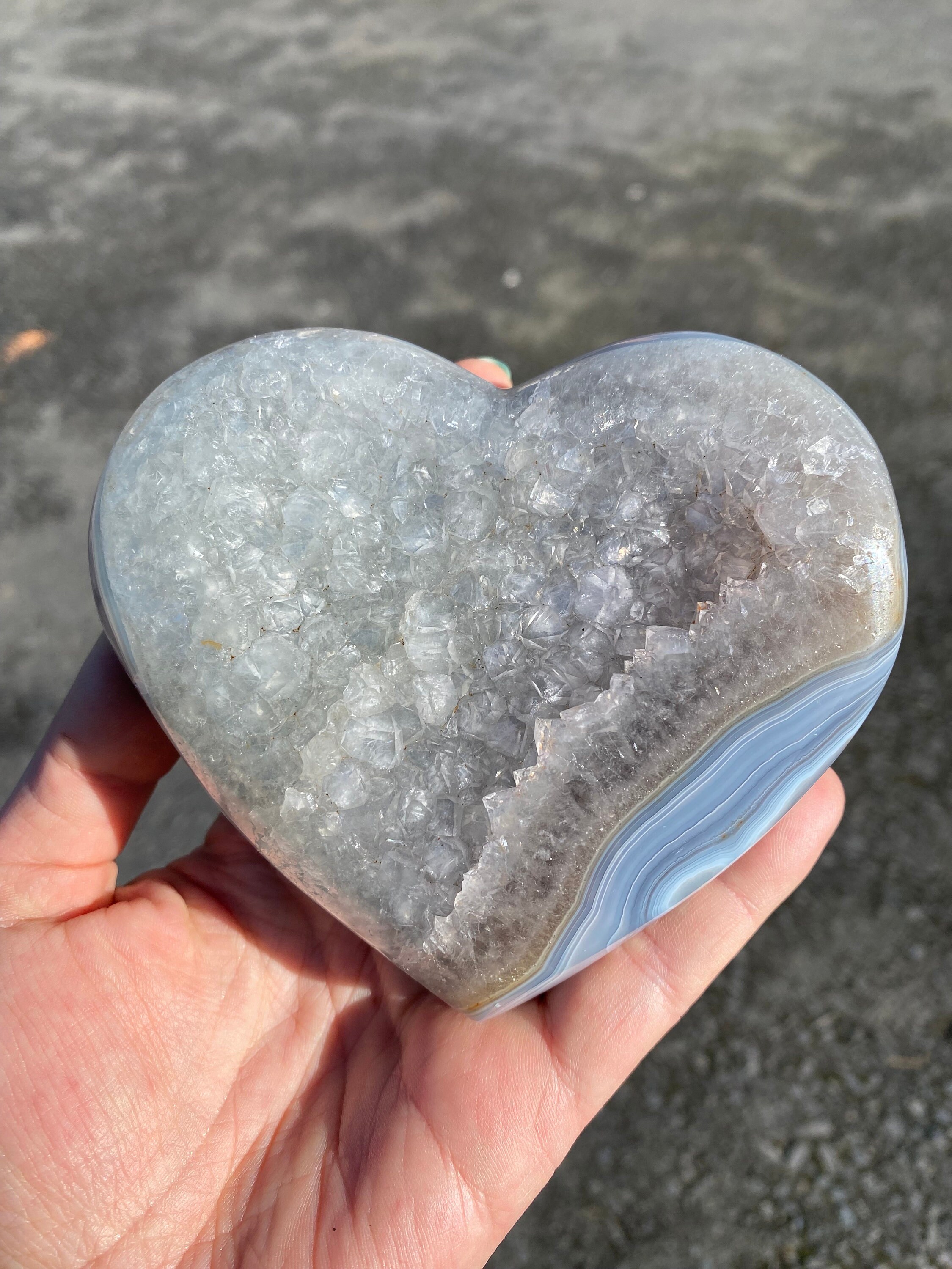 ウルグアイ産アメジストハートジオード：ギャラクシーアゲート