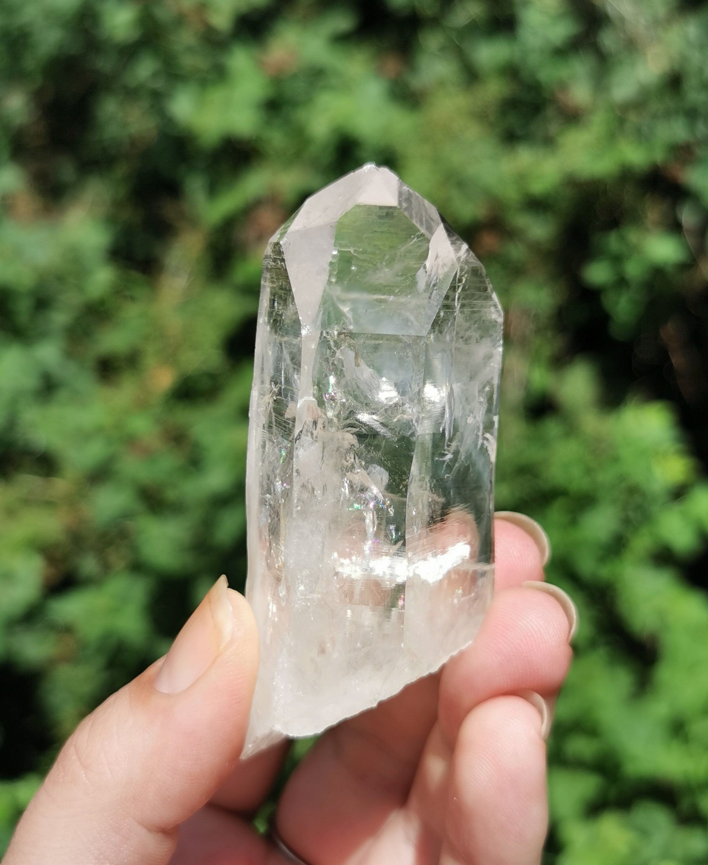 コロンビア産レムリアンクォーツクリスタルポイント：レインボーダウ