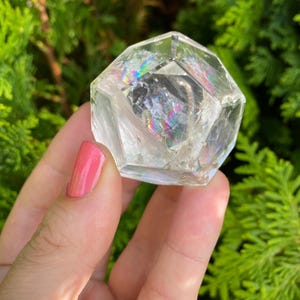 High quality natural Lemurian Quartz gemstone carving Dodecahedron Platonic Solids sacred geometry energy healing crystal #1