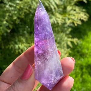 Beautiful Phantom Amethyst polished Vogel point from Bahia ,Brazil