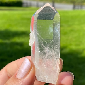 Colombian Lemurian Quartz Crystal Point: High Vibration Healing Stone