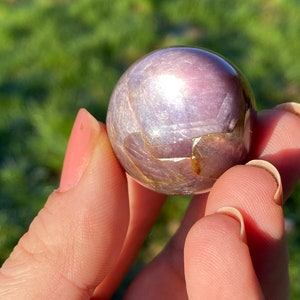 Purple Lepidolite Sphere: Mica Gem Crystal Ball (29mm)