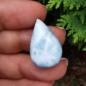 Natural Larimar cabochon genuine Dominican Republic crystal healing UK