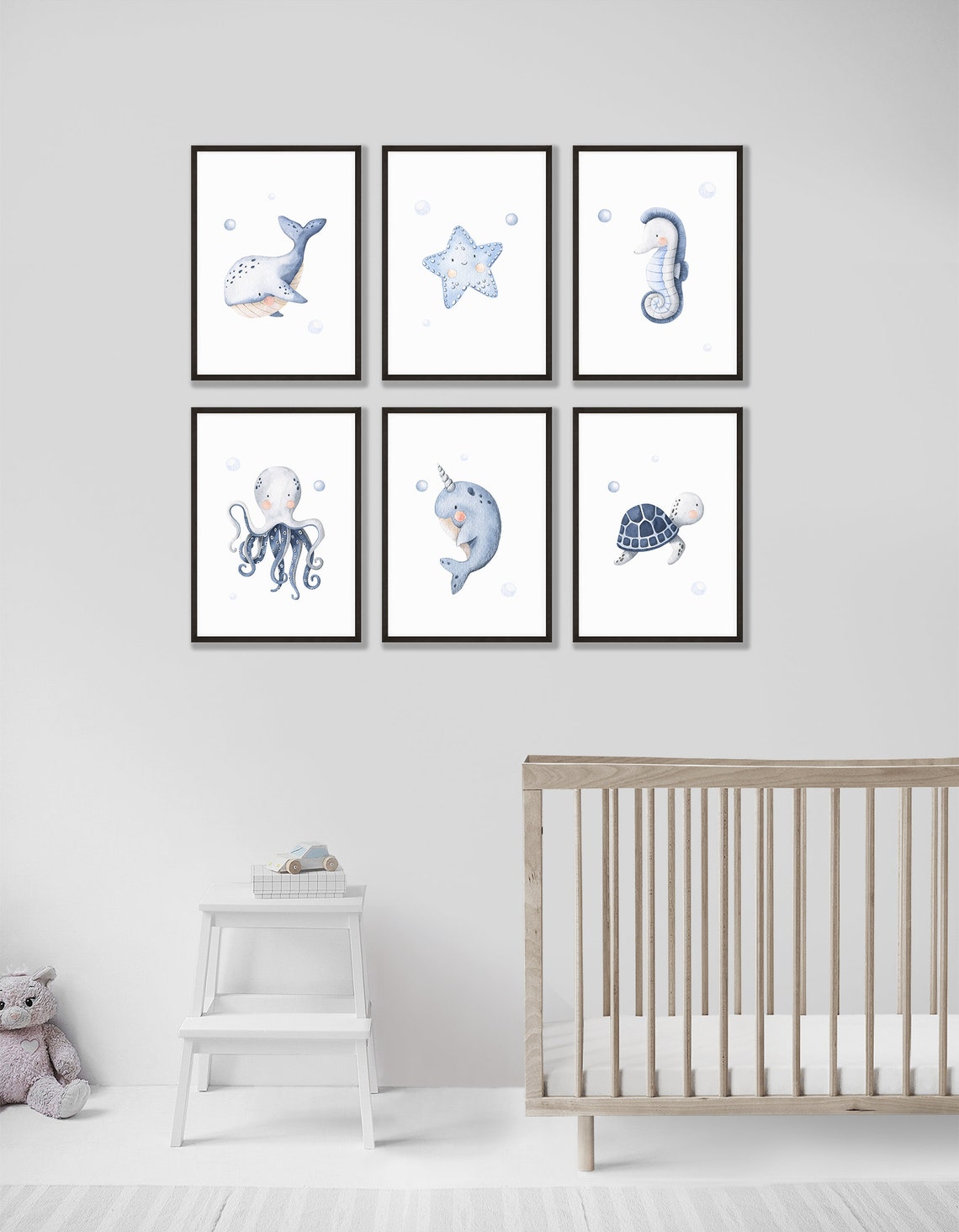 SEA LIFE PRINTS Sea Creature Wall Art Sea Animal Prints Etsy