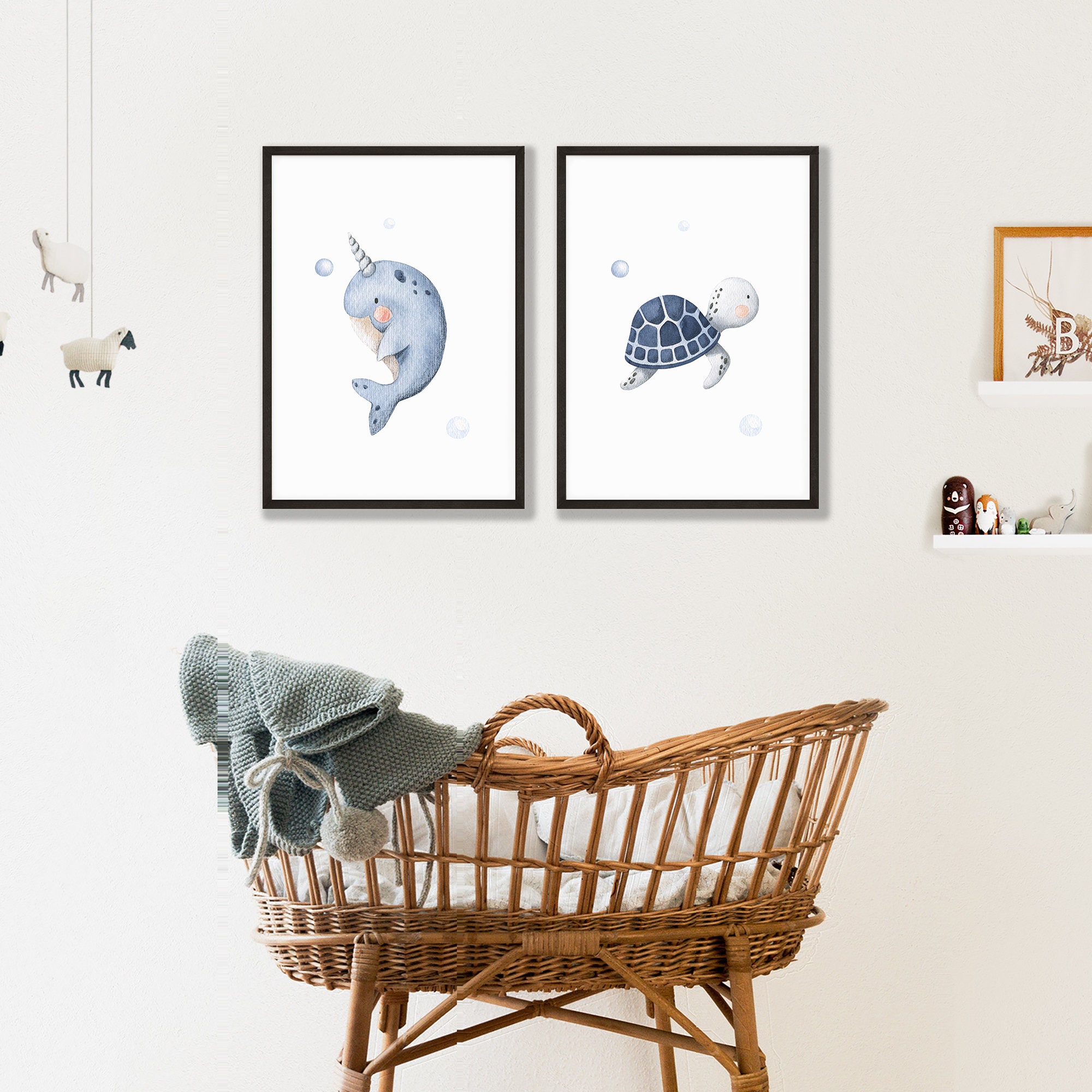 SEA LIFE PRINTS Sea Creature Wall Art Sea Animal Prints Etsy