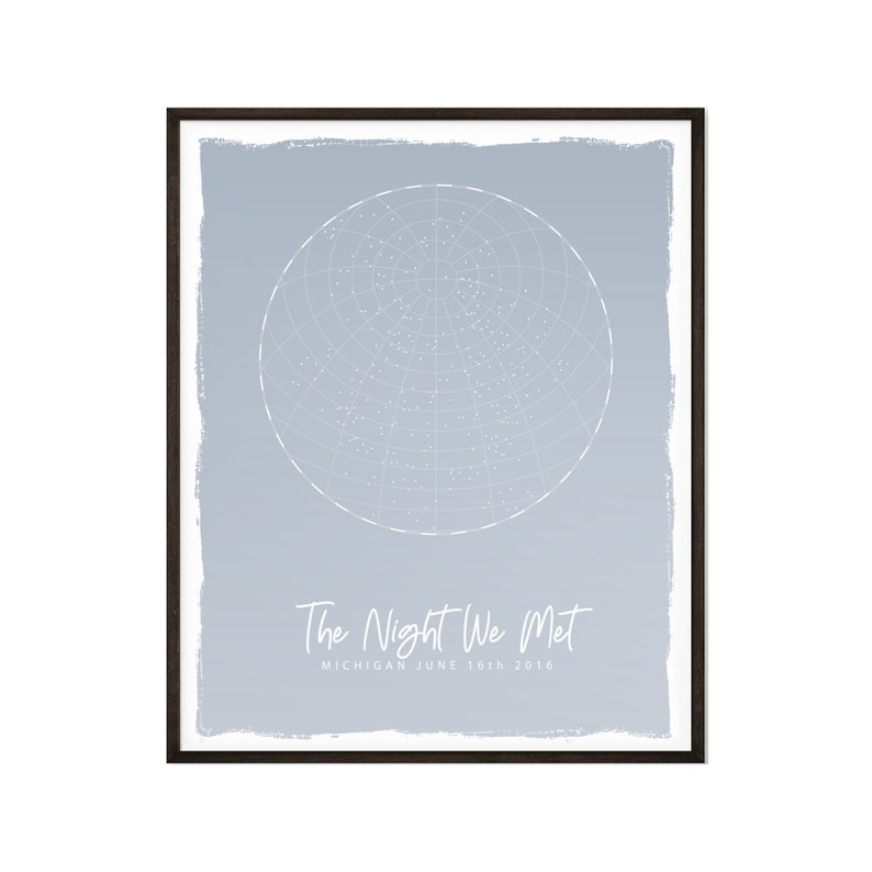 CUSTOM STAR MAP Night Sky Map, Constellation Map, Star Map Print, Star Map Art, Wedding, Couple, Wife, Anniversary Gift, First Date Gift 2. Gradient Edges