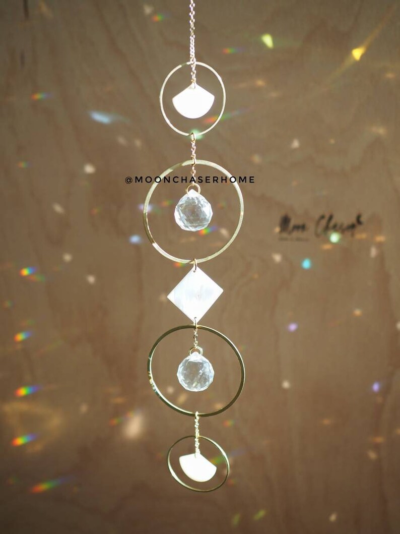 Sami Sun Catcher With Shell and Brass Hoops Fairy or Sphere Etsy