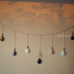 Crystal Garland Wall Hanging | Moon Wall Decor | Boho Home Decoration | Crystal Grid | Witchy Gift | House Jewelry- Yara