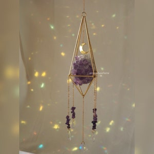 Suncatcher for Window Wire Wrapped Crystal, Rainbow Teardrop