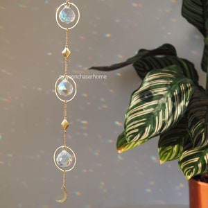 Housewarming gift-Tosca elegant 18K GOLD PLATED sun catcher, rainbow prism, gift for her,light diffuser,window  decoration,Birthday gift