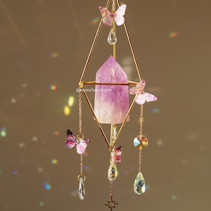 Mila- Atrapasol cristal mariposa, regalo de San Valentín para mujer, atrapasol cristalino, regalo para ella, atrapasol, piedras preciosas