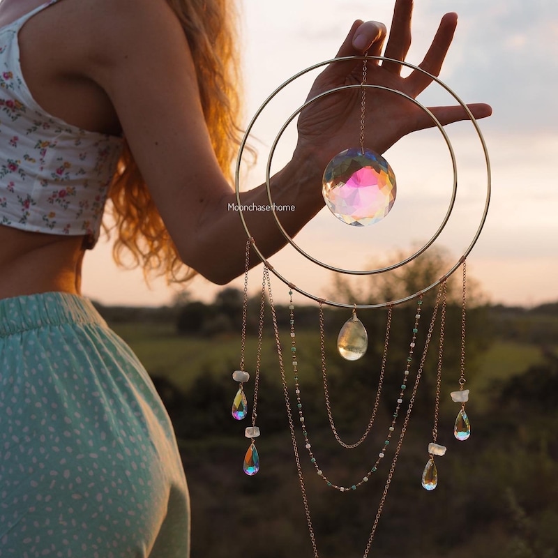 Süße Kirsch Auto Sonnenfänger - Handgefertigter Kristall-Anhänger Für Rückspiegel, Ca. 18 Cm, Geschenk Für Frauen