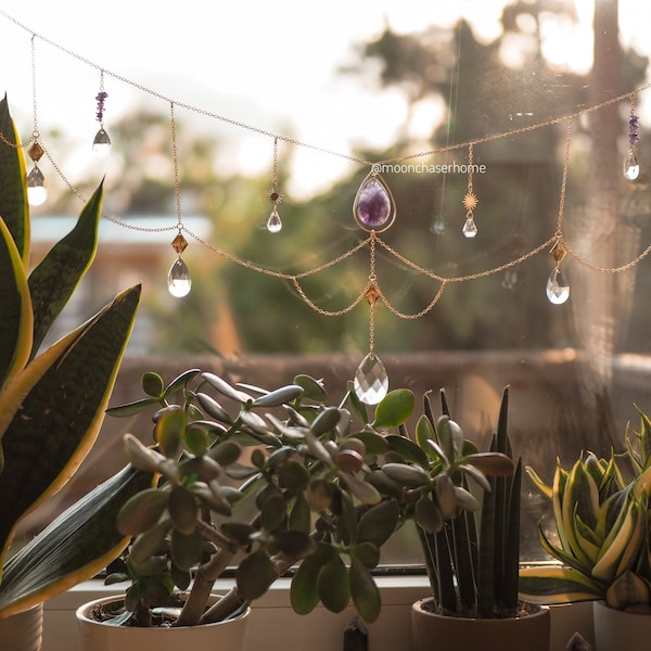 Gold Plated Suncatcher | Rainbow Prism Window Decor- Yamini