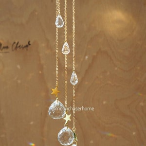 Liana crystal long sun catcher, rainbow prism with eye pendant, gift for her, light diffuser, light maker