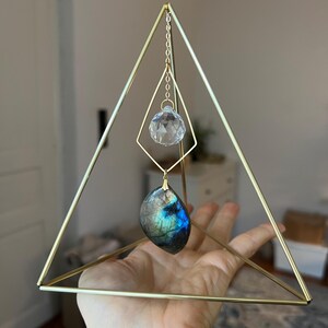 Pyramid Prisma Kristall Sun Catcher - Tabletop Licht Diffusor Dekor, Himmeli Style-Mira Bild 2