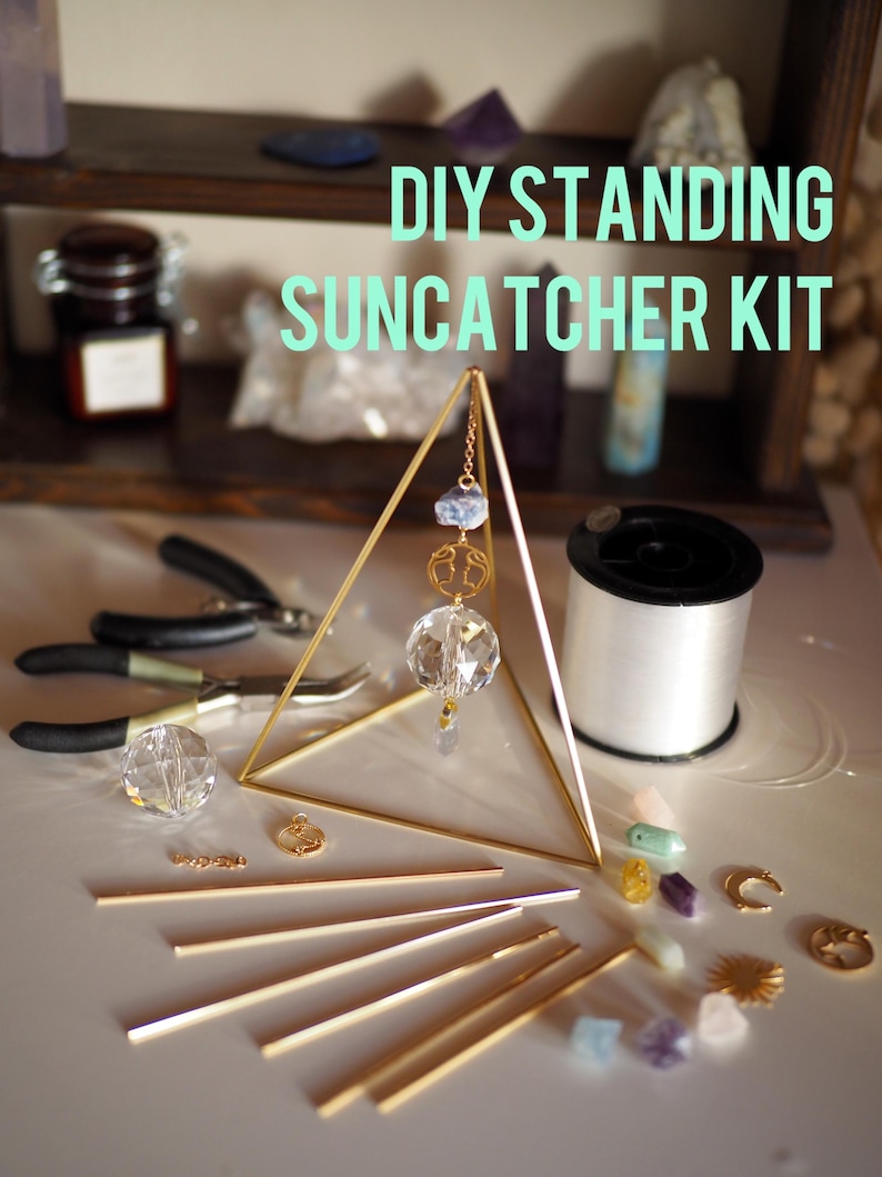 Triangular Prism Gold DIY Standing Suncatcher KIT Set + Video Toturial - Etsy UK