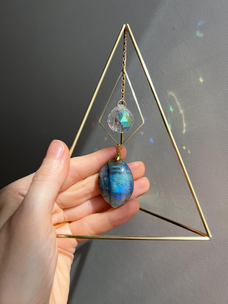 Pyramid Prisma Kristall Sun Catcher - Tabletop Licht Diffusor Dekor, Himmeli Style-Mira Bild 8