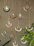 Aziza suncatcher birthstone gemstones- 18K real GOLD PLATED car charm, Christmas gift, gift for her, sun catcher