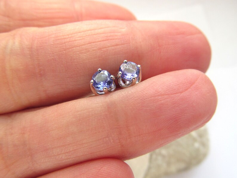 Blue Tanzanite Silver Studs Tanzante Silver Post Earrings Silver 925 Tanzanite Postss Natural Tanzanite Stud Earrings Silver 925