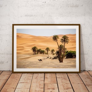 Sahara Desert Printable, Morocco Pastel Landscape, Camel Wall Art, Animal Photography, African Boho Art, Instant Download, Gift From Desert