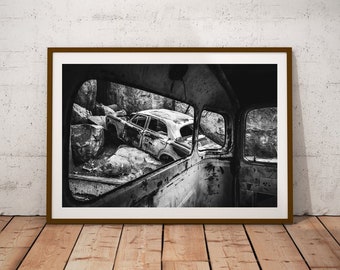 Vintage Car Wall Art, Old Car Printable, Retro Car Art, Classic Car, Instant Download, Fine Art Photography, Car Lover Gift, Farm Art Decor