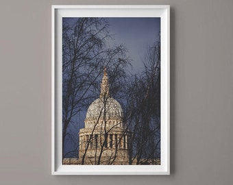London Photography, St Paul's Cathedral Print, Downloadable Print, London Christian Cathedral Wall Art, Digital Download, London Lover Gift