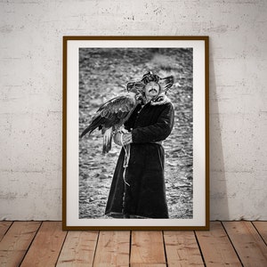 Eagle Hunter Printable, Mongolian Indigenous People, Instant Download, Mongolia Art Decor, Travel Photography, Fine Art Portrait, Art Gift