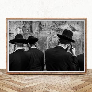 Orthodox Jews Praying at the Western Wall, The Wailing Wall Printable, Jerusalem Fine Art Print, Instant Download, Israel Wall Art Decor