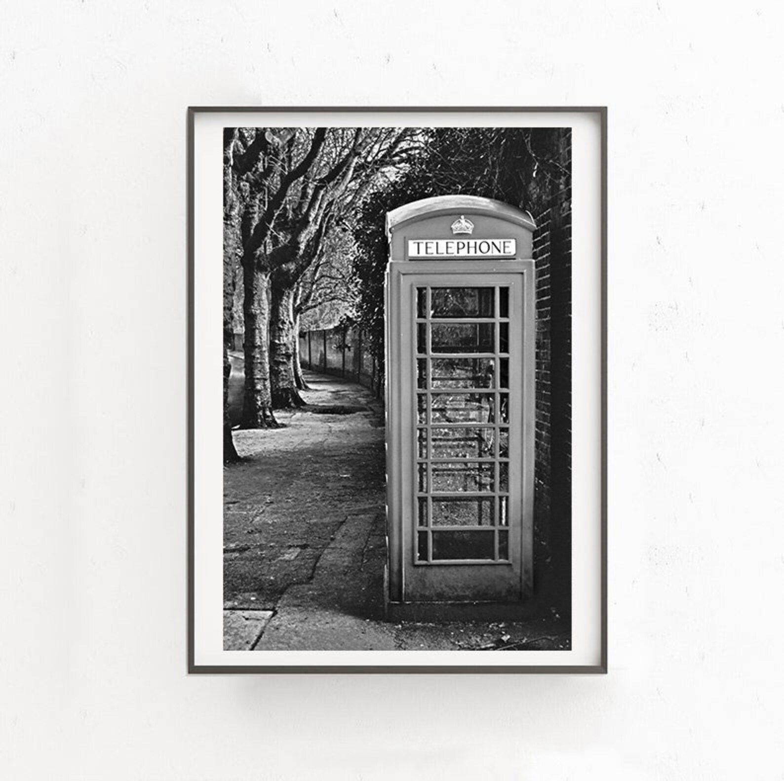London Phone Booth Printable, Instant Download, England Wall Art, London Lover Gift, Black and ...