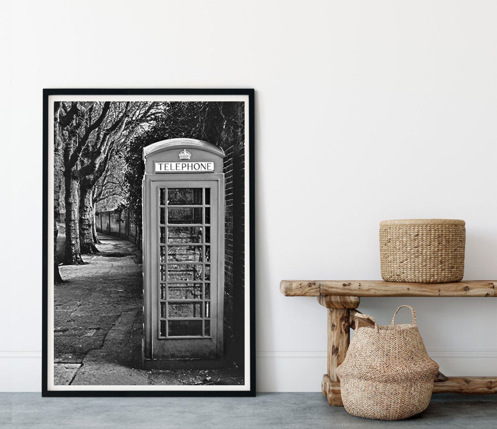 London Phone Booth Printable, Instant Download, England Wall Art, London Lover Gift, Black and ...