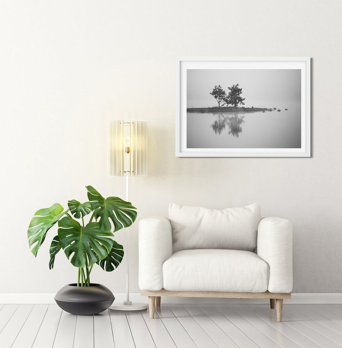 Coastal Printable Minimalist Landscape Foggy Wall Decor Fog - Etsy