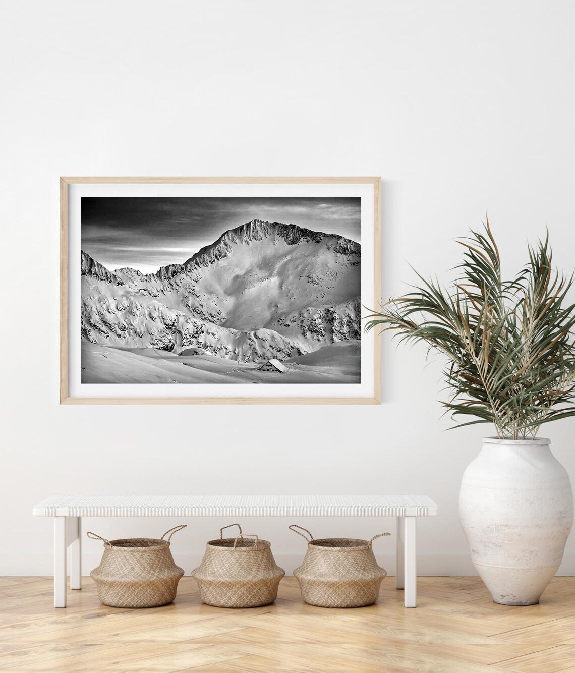 Winter Mountain Printable Black and White Rocky Landscape - Etsy